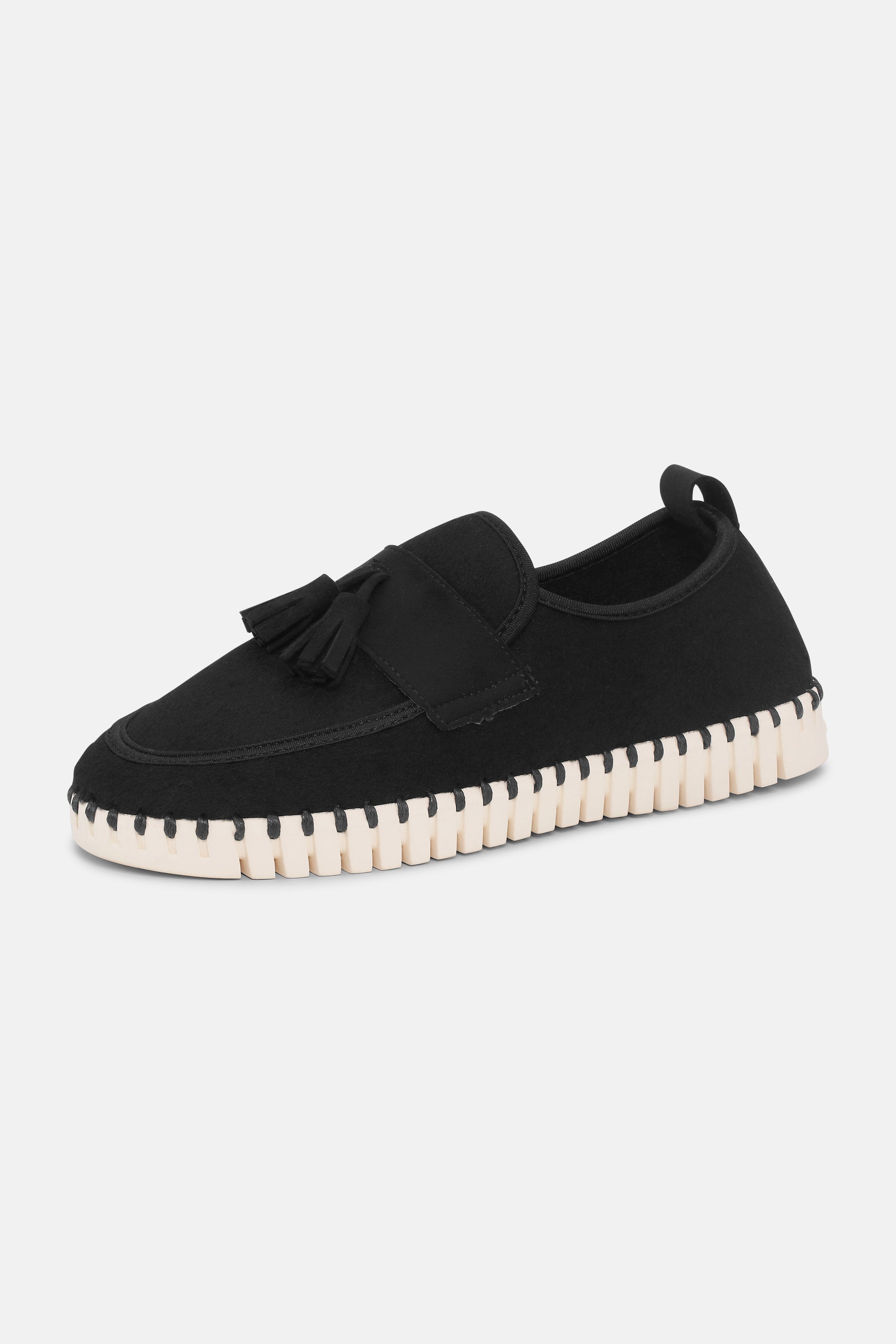 Tulip Wool Loafer - Black Pearled Ivory